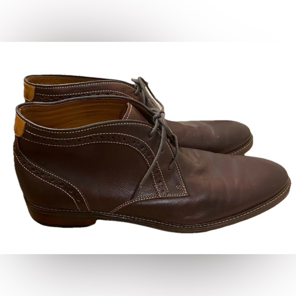 Johnston Murphy Mens 11M Warner Chukka Boots Mahogany Leather Ankle 20-3874